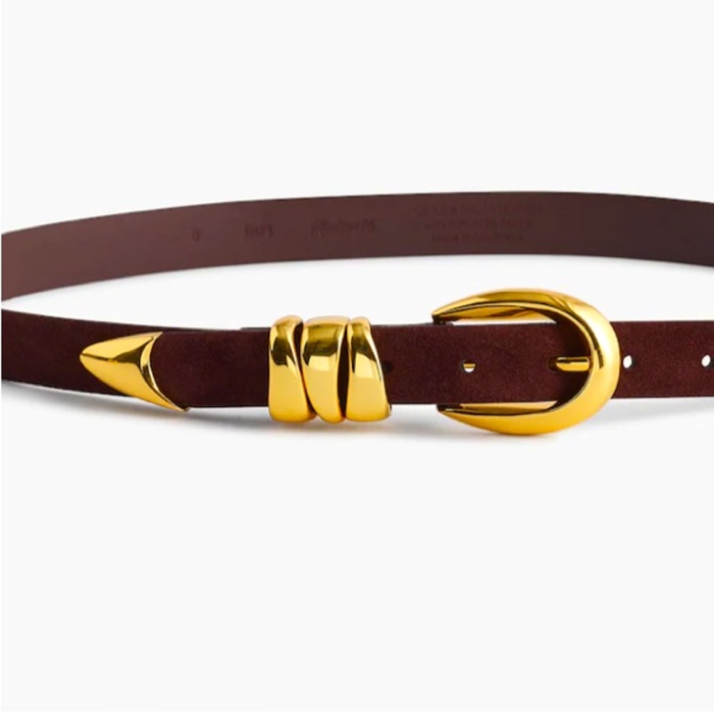 NWT Madewell Triple Metal Suede Keeper Belt - Picture 2 of 9